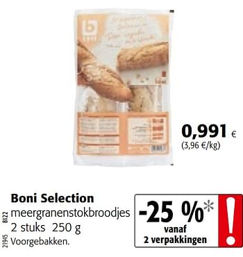 Promoties Boni selection meergranenstokbroodjes - Boni - Geldig van 09/10/2019 tot 22/10/2019 bij Colruyt