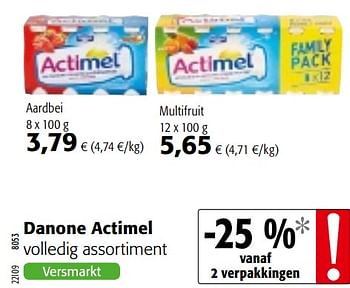 Promoties Danone actimel volledig assortiment - Danone - Geldig van 09/10/2019 tot 22/10/2019 bij Colruyt