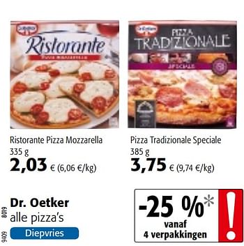Promoties Dr. oetker alle pizza`s - Dr. Oetker - Geldig van 09/10/2019 tot 22/10/2019 bij Colruyt