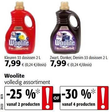 Promotions Woolite volledig assortiment - Woolite - Valide de 09/10/2019 à 22/10/2019 chez Colruyt