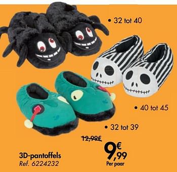 Promotions 3d-pantoffels - Produit maison - Carrefour  - Valide de 09/10/2019 à 21/10/2019 chez Carrefour