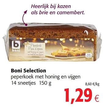 Promoties Boni selection peperkoek met honing en vijgen - Boni - Geldig van 09/10/2019 tot 22/10/2019 bij Colruyt