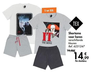 Promoties Shortama voor heren - Tex - Geldig van 09/10/2019 tot 21/10/2019 bij Carrefour