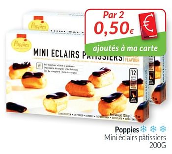 Promotions Poppies mini éclairs pâtissiers - Poppies - Valide de 01/10/2019 à 31/10/2019 chez Intermarche