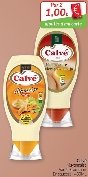 Promotions Calvé mayonnaise - Calve - Valide de 01/10/2019 à 31/10/2019 chez Intermarche