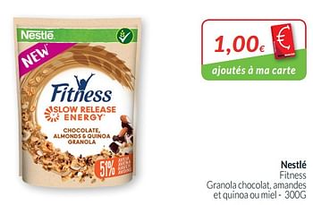 Promotions Nestlé fitness granola chocolat, amandes et quinoa ou miel - Nestlé - Valide de 01/10/2019 à 31/10/2019 chez Intermarche
