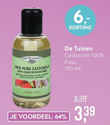 Promoties De tuinen castorolie 100% puur - De Tuinen - Geldig van 07/10/2019 tot 03/11/2019 bij Holland & Barret