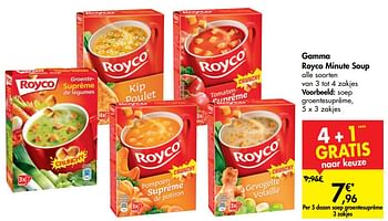 Promotions Gamma royco minute soup soep groentesuprême - Royco - Valide de 02/10/2019 à 21/10/2019 chez Carrefour