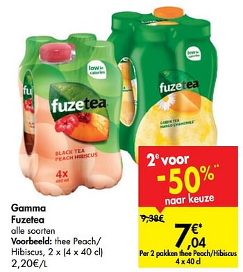 Promoties Gamma fuzetea thee peach- hibiscus - FuzeTea - Geldig van 02/10/2019 tot 21/10/2019 bij Carrefour