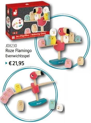 Promoties Roze flamingo evenwichtsspel - Janod - Geldig van 06/10/2019 tot 31/12/2019 bij De Speelvogel