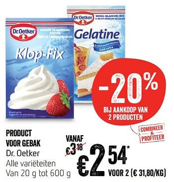 Promoties Product voor gebak dr. oetker - Dr. Oetker - Geldig van 10/10/2019 tot 16/10/2019 bij Delhaize