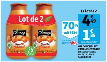 Promoties Gel douche lait caramel cottage - Cottage - Geldig van 09/10/2019 tot 15/10/2019 bij Auchan