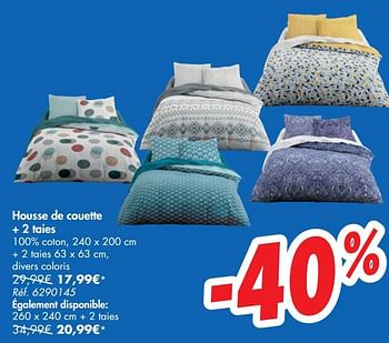 Promoties Housse de couette + 2 taies - Huismerk - Carrefour  - Geldig van 02/10/2019 tot 14/10/2019 bij Carrefour