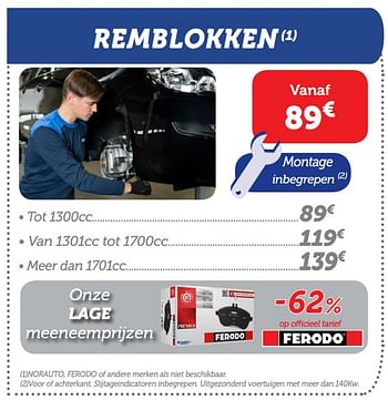 Promoties Ferodo remblokken - Ferodo - Geldig van 09/10/2019 tot 12/11/2019 bij Auto 5