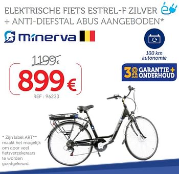 Promoties Minerva elektrische fiets estrel-f zilver + anti-diefstal abus aangeboden - Minerva - Geldig van 09/10/2019 tot 12/11/2019 bij Auto 5