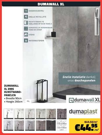Promoties Dumawall xl 3995 kunstwandpanelen - Dumaplast - Geldig van 14/10/2019 tot 31/10/2019 bij Bouwcenter Frans Vlaeminck