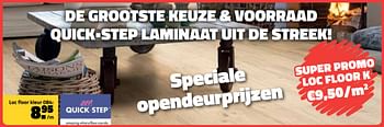 Promoties Quick•step laminaat - QuickStep - Geldig van 14/10/2019 tot 31/10/2019 bij Bouwcenter Frans Vlaeminck