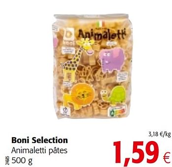 Promoties Boni selection animaletti pâtes - Boni - Geldig van 09/10/2019 tot 22/10/2019 bij Colruyt