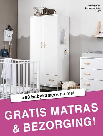 Promoties Coming kids babykamer bliss - Coming Kids - Geldig van 13/10/2019 tot 19/10/2019 bij Baby & Tiener Megastore