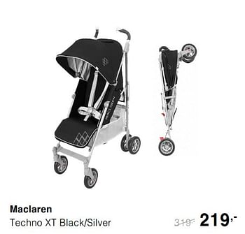 Promoties Maclaren techno xt black-silver - Maclaren - Geldig van 13/10/2019 tot 19/10/2019 bij Baby & Tiener Megastore