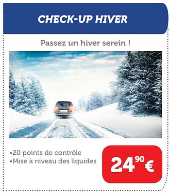 Promotions Check-up hiver - Produit maison - Auto 5  - Valide de 09/10/2019 à 12/11/2019 chez Auto 5