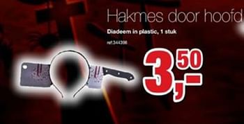 Promotions Hakmes door hoofd diadeem in plastic - Produit maison - Paradisio - Valide de 08/10/2019 à 01/11/2019 chez Paradisio