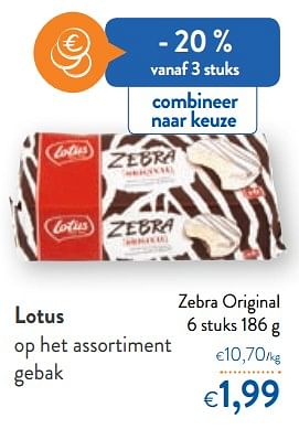 Promoties Lotus zebra original - Lotus Nalys - Geldig van 09/10/2019 tot 22/10/2019 bij OKay
