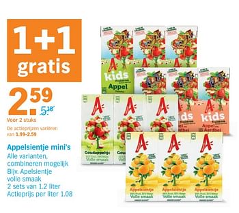 Promoties Appelsientje mini`s apelsientje volle smaak - Appelsientje - Geldig van 14/10/2019 tot 20/10/2019 bij Albert Heijn