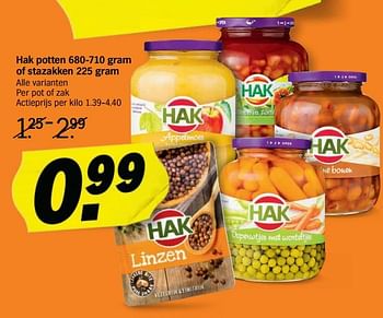 Promoties Hak potten of stazakken - Hak - Geldig van 14/10/2019 tot 20/10/2019 bij Albert Heijn