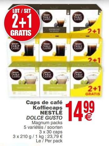 Promotions Caps de café koffiecaps nestlé dolce gusto - Nestlé - Valide de 15/10/2019 à 21/10/2019 chez Cora