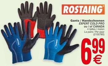 Promoties Gants - handschoenen expert cold pro ou - of canada - Rostaing - Geldig van 15/10/2019 tot 28/10/2019 bij Cora