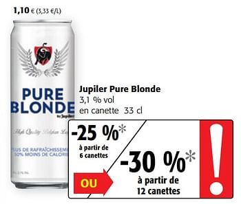 Promotions Jupiler pure blonde - Jupiler - Valide de 09/10/2019 à 22/10/2019 chez Colruyt