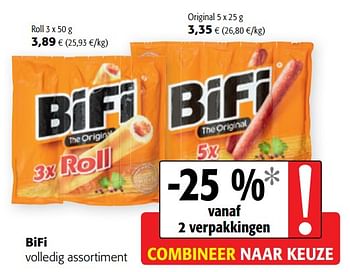 Promotions Bifi volledig assortiment - Bifi - Valide de 09/10/2019 à 22/10/2019 chez Colruyt