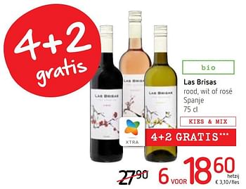 Promoties Las brisas rood, wit of rosé spanje - Rode wijnen - Geldig van 10/10/2019 tot 23/10/2019 bij Spar (Colruytgroup)