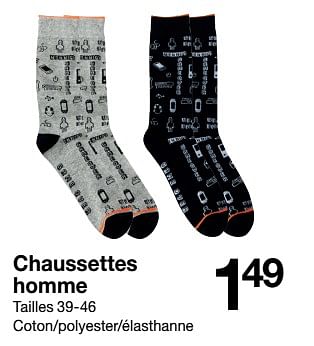 Promotions Chaussettes homme - Produit maison - Zeeman  - Valide de 12/10/2019 à 18/10/2019 chez Zeeman