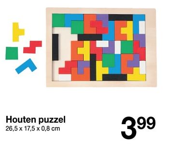 Promoties Houten puzzel - Huismerk - Zeeman  - Geldig van 12/10/2019 tot 18/10/2019 bij Zeeman