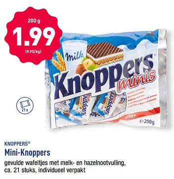 Promoties Mini-knoppers - Knoppers - Geldig van 14/10/2019 tot 19/10/2019 bij Aldi
