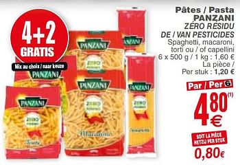 Promoties Pâtes - pasta panzani zéro résidu de - van pesticides - Panzani - Geldig van 15/10/2019 tot 21/10/2019 bij Cora