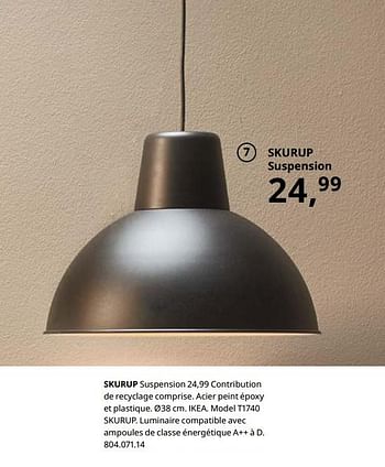 Promotions Skurup suspension - Produit maison - Ikea - Valide de 23/08/2019 à 31/07/2020 chez Ikea