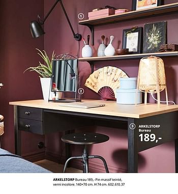 Promotions Arkelstorp bureau - Produit maison - Ikea - Valide de 23/08/2019 à 31/07/2020 chez Ikea