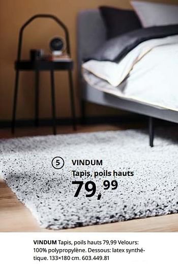 Promoties Vindum tapis, poils hauts - Huismerk - Ikea - Geldig van 23/08/2019 tot 31/07/2020 bij Ikea