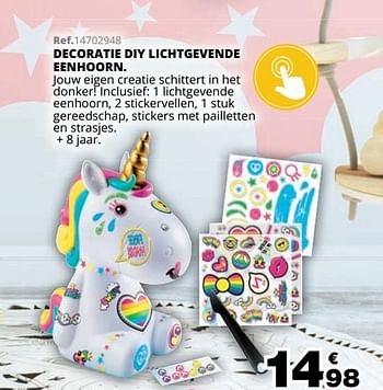 Promoties Decoratie diy lichtgevende eenhoorn - Huismerk - Maxi Toys - Geldig van 01/10/2019 tot 08/12/2019 bij Maxi Toys