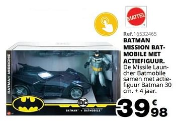 Promoties Batman mission batmobile met actiefiguur - Batman - Geldig van 01/10/2019 tot 08/12/2019 bij Maxi Toys
