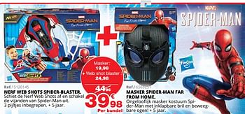Promoties Nerf web shots spider-blaster + masker spider-man far from home - Huismerk - Maxi Toys - Geldig van 01/10/2019 tot 08/12/2019 bij Maxi Toys