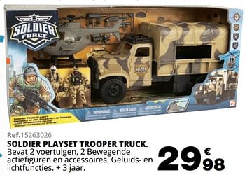 Promoties Soldier playset trooper truck - Soldier Force - Geldig van 01/10/2019 tot 08/12/2019 bij Maxi Toys