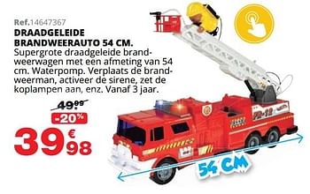 Promoties Draadgeleide brandweerauto - Huismerk - Maxi Toys - Geldig van 01/10/2019 tot 08/12/2019 bij Maxi Toys