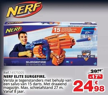Promoties Nerf elite surgefire - Nerf - Geldig van 01/10/2019 tot 08/12/2019 bij Maxi Toys