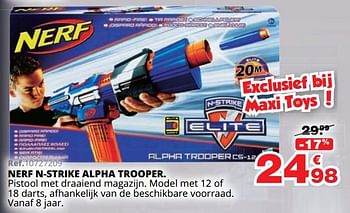Promoties Nerf n-strike alpha trooper - Nerf - Geldig van 01/10/2019 tot 08/12/2019 bij Maxi Toys