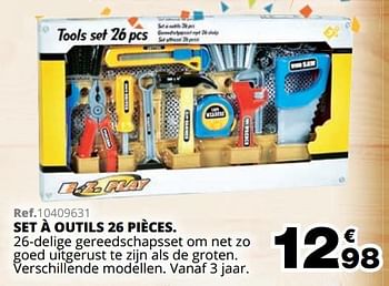 Promoties Set à outils 26 pièces - E.Z.Play - Geldig van 01/10/2019 tot 08/12/2019 bij Maxi Toys