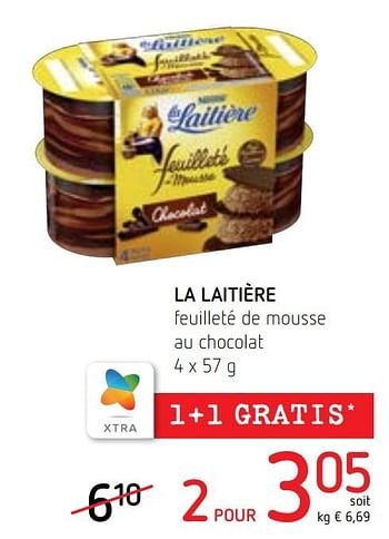 Promoties La laitière feuilleté de mousse au chocolat - Nestlé - Geldig van 10/10/2019 tot 23/10/2019 bij Spar (Colruytgroup)